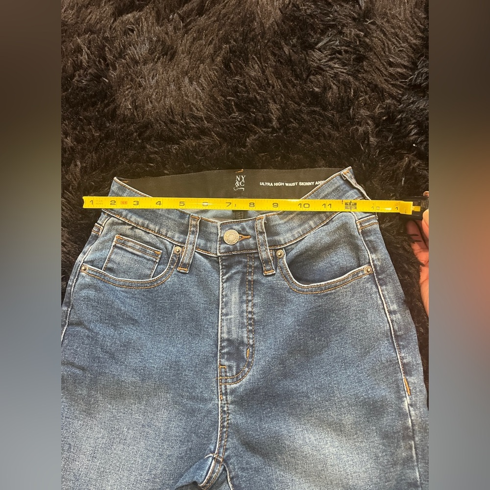 Ultra High Waist Skinny Ankle Blue Jeans Size 0 New York & Company - Picture 4 of 7
